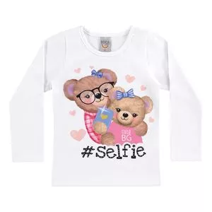 Blusa Selfie<BR>- branca & rosa<BR>- Boca Grande