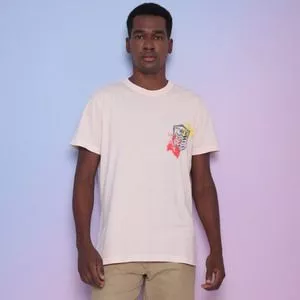 Camiseta Stone Brasão<BR>- Rosa Claro & Amarela