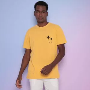 Camiseta Stone Coqueiros<BR>- Amarela & Preta