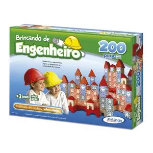 Brinquedo Brincando De Engenheiro<BR>- Azul & Verde<BR>- 200Pçs<BR>- Xalingo