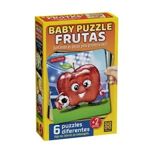 Quebra-Cabeça Baby Puzzle Frutas<BR>- Amarelo & Vermelho<BR>- 6Pçs<BR>- Grow