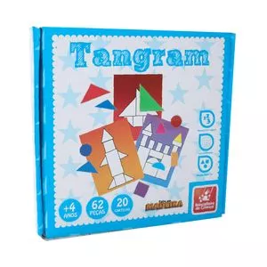Tangram<BR>- Laranja & Roxo<BR>- 62Pçs<BR>- Brincadeira de Criança