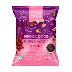 Pipoca Doce<BR>- Uva & Açaí<BR>- 75g<BR>- Flow Food