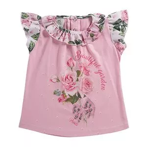 Blusa Floral<BR>- Rosa & Verde<BR>- Pinoti