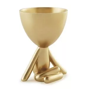 Vaso Decorativo<BR>- Dourado<BR>- 14x10x10,5cm<BR>- Mart