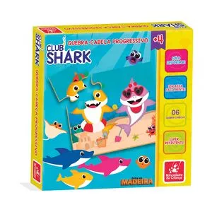 Quebra-Cabeça Club Shark<BR>- Amarelo & Azul Claro<BR>- 6Pçs<BR>- Brinc. De Crianca