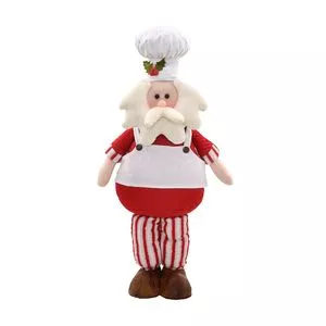 Papai Noel Decorativo<BR>- Vermelho & Branco<BR>- 63x31x13cm<BR>- Mabruk