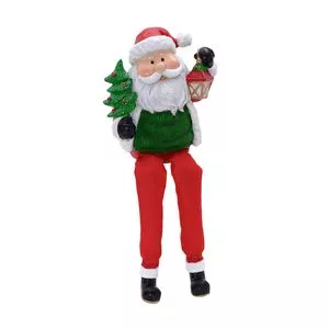 Papai Noel Decorativo<BR>- Vermelho & Branco<BR>- 25,5x11x7cm<BR>- Mabruk