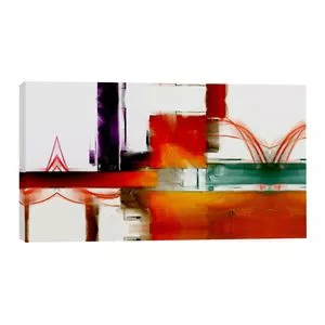 Quadro Abstrato<BR>- Laranja & Vermelho<BR>- 55x100x3cm<BR>- Ateliê ValverdI