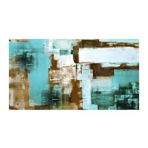 Quadro Abstrato<BR>- Verde Água & Marrom<BR>- 55x100x3cm<BR>- Ateliê ValverdI