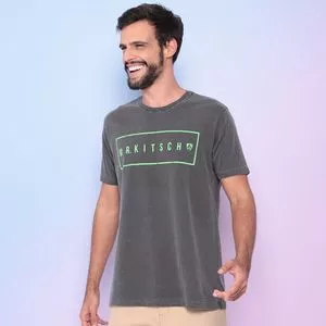 Camiseta Mr. Kitsch®<BR>- Preta & Verde Claro