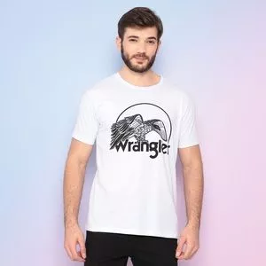 Camiseta Wrangler®<BR>- Branca & Preta