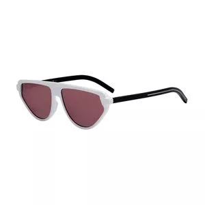 Óculos De Sol Arredondado<BR>- Branco & Bordô<BR>- Dior