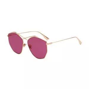 Óculos De Sol Arredondado<BR>- Rosa & Dourado<BR>- Dior