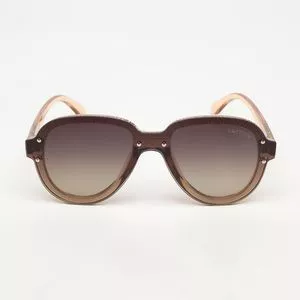 Óculos De Sol Arredondado<BR>- Marrom Escuro & Marrom<BR>- Triton Eyewear