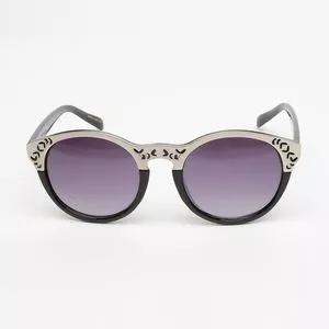 Óculos De Sol Arredondado<BR>- Vinho & Preto<BR>- Triton Eyewear