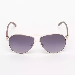 Óculos De Sol Arredondado<BR>- Dourado & Azul Escuro<BR>- Triton Eyewear