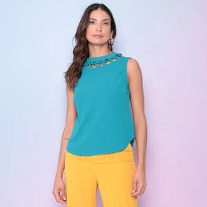 Blusa Lisa <BR>- Azul Claro<BR>- La Chocolê