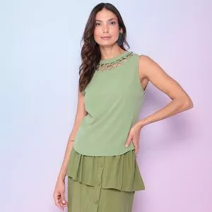 Blusa Lisa <BR>- Verde<BR>- La Chocolê