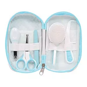 Kit Para Cuidados Baby<BR>- Branco & Azul Claro<BR>- 6Pçs
