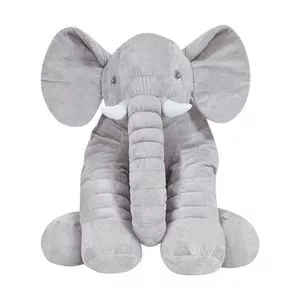 Almofada Gigante Elefante<BR>- Cinza & Branca<BR>- 51x46x48cm