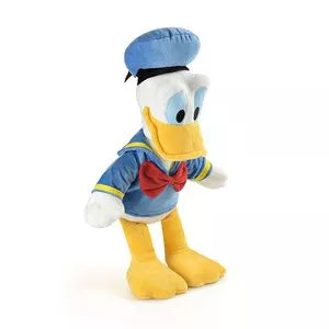 Pelúcia Pato Donald® Com Som<BR>- Azul & Amarela<BR>- 33x17,5x11cm