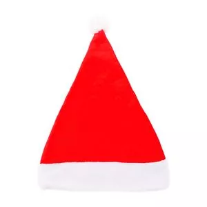 Gorro Papai Noel<BR>- Vermelho & Branco<BR>- 38x28cm<BR>- Cromus