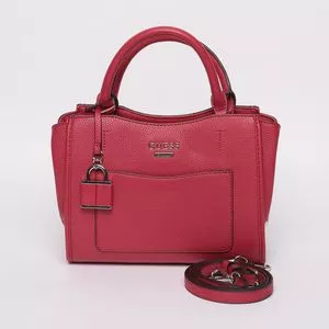 Bolsa De Mão Com Bag Charm<BR>-Vermelha<BR>-20x30x10cm