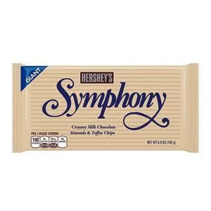 Chocolate Symphony<BR>- Creamy Milk Chocolate, Almonds & Toffee Chips<BR>- 192g<BR>- Hersey's