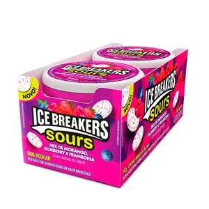 Ice Breakers Sours<BR>- Morango, Blueberry & Framboesa<BR>- 8 Unidades<BR>- Ice Breakers