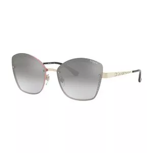 Óculos De Sol Quadrado<BR>- Cinza & Dourado<BR>- Vogue