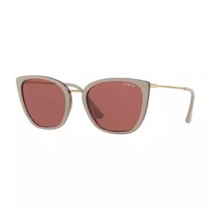 Óculos De Sol Quadrado<BR>- Rosa Escuro & Cinza Claro<BR>- Vogue