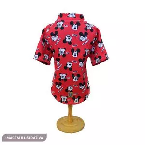 Blusa Mickey® Em Plush<BR>- Vermelha & Preta<BR>- 22x34cm