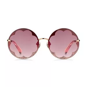 Óculos De Sol Arredondado<BR>- Pink & Rosê Gold<BR>- Kate Spade