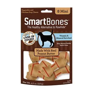 Smartbones Mini<BR>- Manteiga De Amendoim<BR>- 127g<BR>- Smartbones