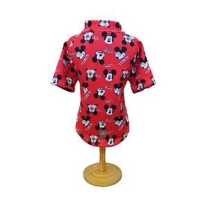 Blusa Mickey® Em Plush<BR>- Vermelha & Preta<BR>- 40x52cm<BR>- Fabrica Pet