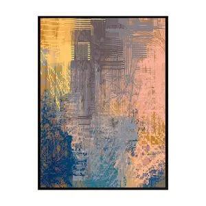 Quadro Abstrato<BR>- Cinza & Amarelo<BR>- 80x60x3cm<BR>- Arte Própria