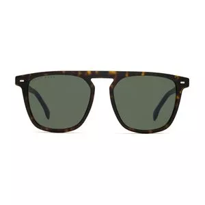 Óculos De Sol Quadrado<BR>- Marrom & Amarelo Escuro<BR>- Hugo Boss