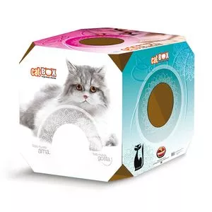 Cat Box Furacão Pet<BR>- Branca & Azul<BR>- 42x42x42cm<BR>- Furacão Pet