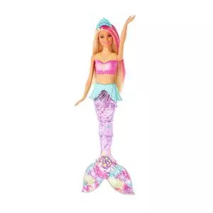Boneca Barbie® Dreamtopia Sereia Brilhante<BR>- Pink & Lilás<BR>- 32,8x7x0,3cm