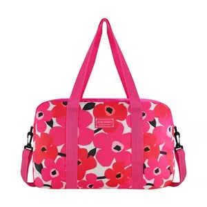 Bolsa De Viagem<BR>- Pink & Vermelha<BR>- 29,5x38x12,5cm<BR>- Jacki Design