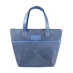 Bolsa Shopper Com Tag<BR>- Azul<BR>- 23,5x33x11,5cm<BR>- Jacki Design