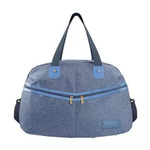 Bolsa Shopper Com Bolsos<BR>- Azul & Azul Claro<BR>- 30x45x20cm<BR>- Jacki Design