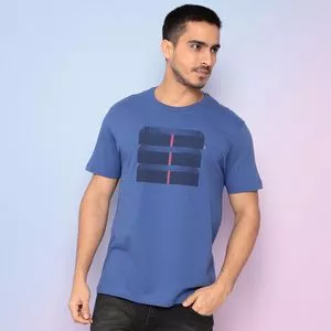 Camiseta Degraus<BR>- Azul & Preta