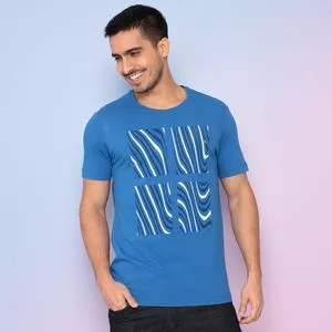 Camiseta Abstrata<BR>- Azul & Branca