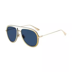 Óculos De Sol Aviador<BR>- Azul Escuro & Dourado<BR>- Dior