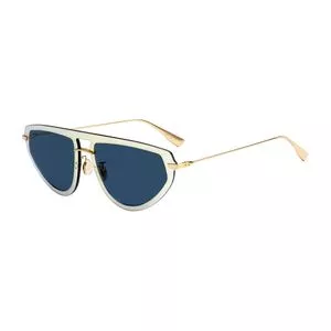 Óculos De Sol Arredondado<BR>- Azul & Dourado<BR>- Dior