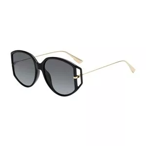 Óculos De Sol Arredondado<BR>- Preto & Dourado<BR>- Dior