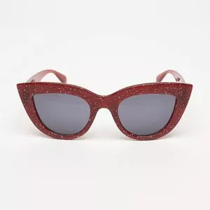 Óculos De Sol Gatinho<BR>- Cinza Escuro & Vermelho<BR>- Triton Eyewear