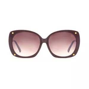Óculos De Sol Quadrado<BR>- Marrom & Marrom Escuro<BR>- Les Bains Paris